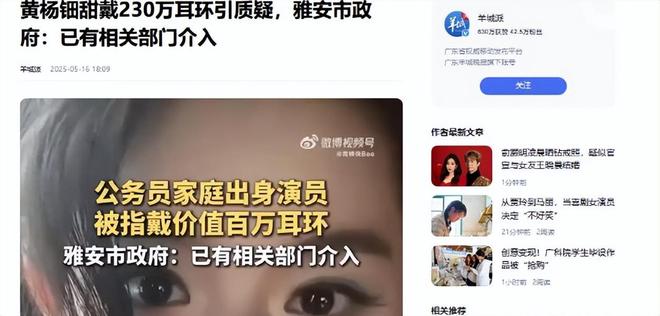 亲自下场黄杨钿甜父亲被正式立案调查冰球突破游戏网站天价耳环风波不断(图3)